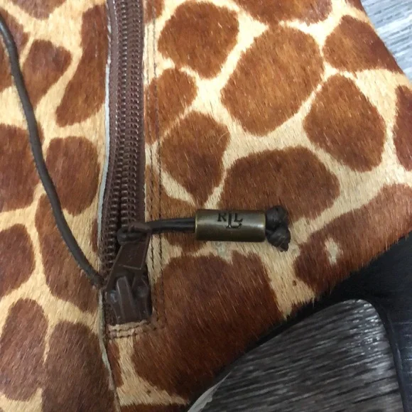 Vintage Ralph Lauren Giraffe Print Pony Hair Heeled Boots - Size 8 - Picture 6 of 12